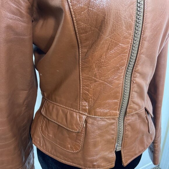 North Street NY USA Woman S (11) Vintage 60s 50s Brown Leather Works Jacket - Picture 4 of 10